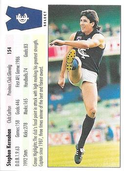 1993 Select AFL #154 Stephen Kernahan Back
